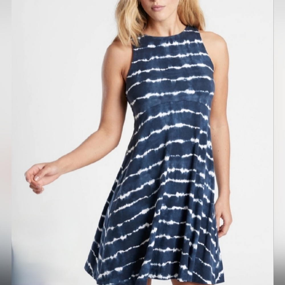 Athleta Santorini Thera Blue Tiedye Dress Womens XS